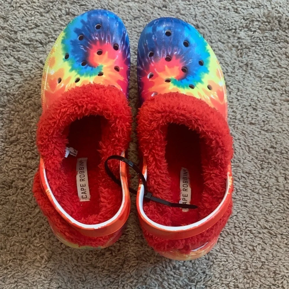 New Cape Robbin Gardener 3 Rainbow Praid Platform Clogs Sleep On Faux Blue Red